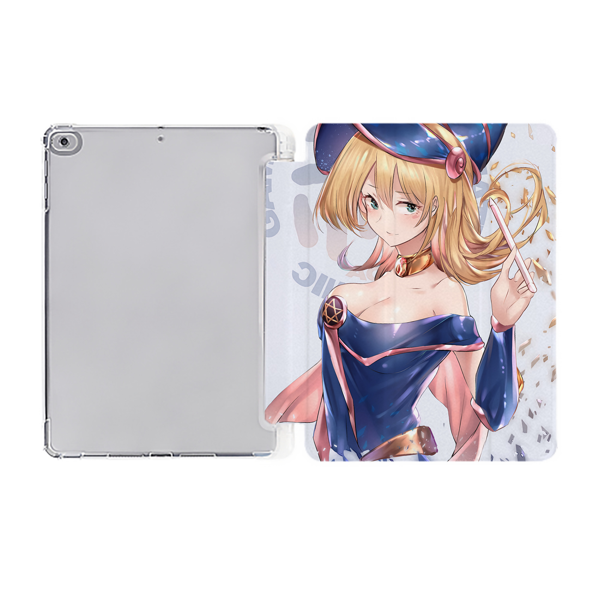 （画像用） 遊☆戯☆王 Yu-Gi-Oh! IPad ケース ペン収納付き 三つ折りスタンド PUレザー×シリコン 対応機種9.5/10.5/10.9インチ